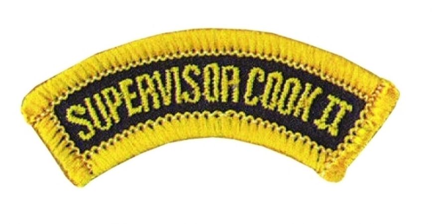 California Dept of Corrections " SUPERVISOR COOK II" - ARC'D TAB PATCH.
